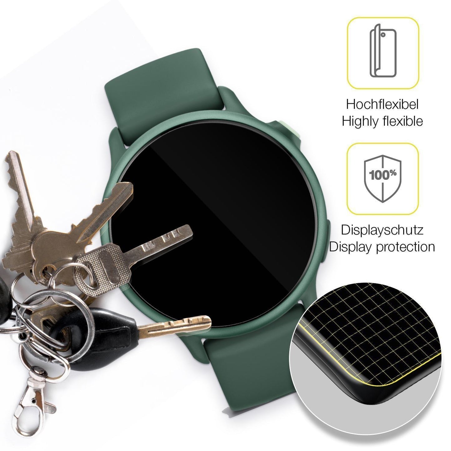 2x 3D Full Cover Schutzfolie für Garmin vivoactive (3)