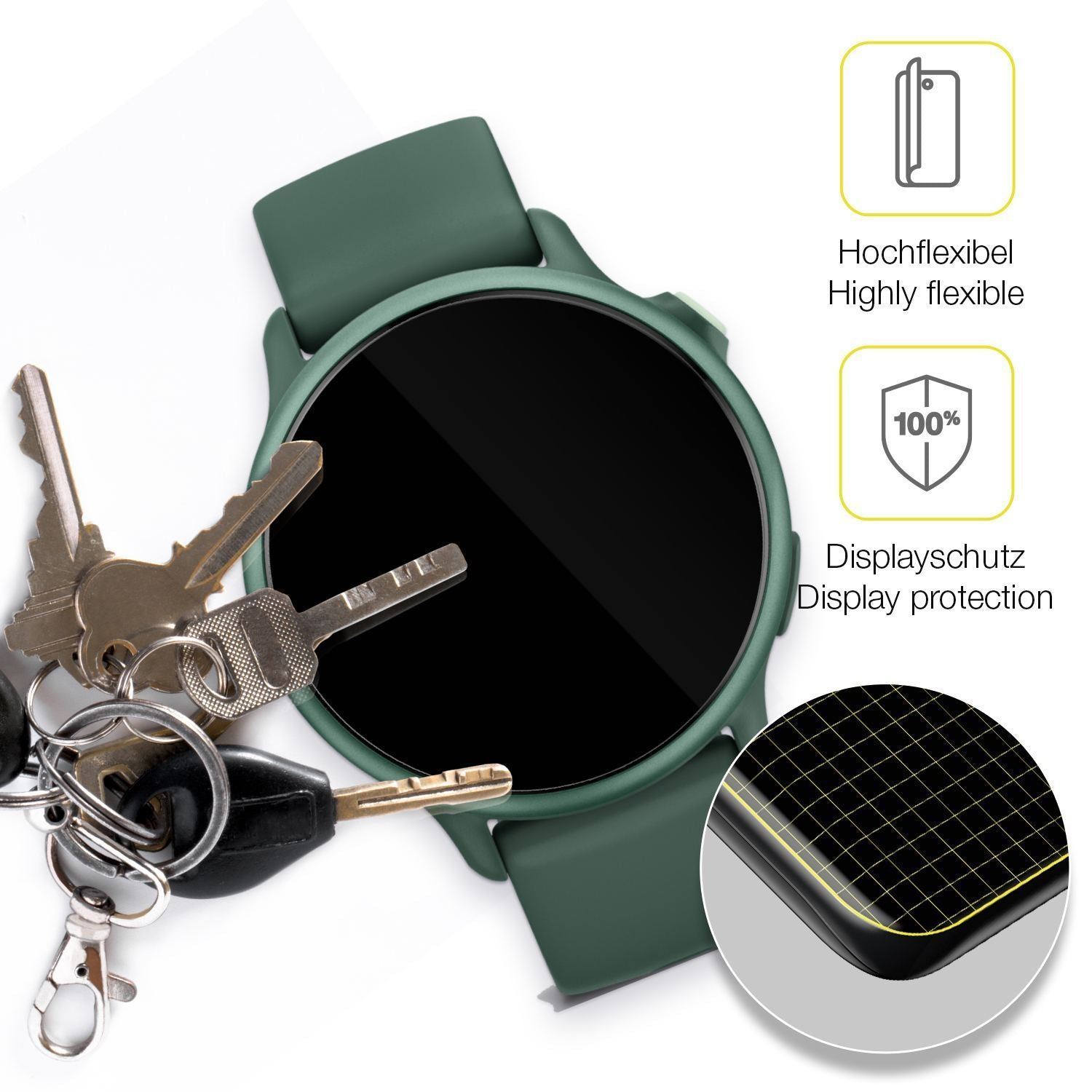 2x 3D Full Cover Schutzfolie für Garmin vivoactive (3)