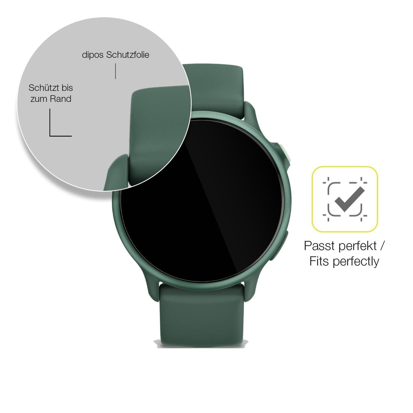 2x 3D Full Cover Schutzfolie für Garmin vivoactive (6)