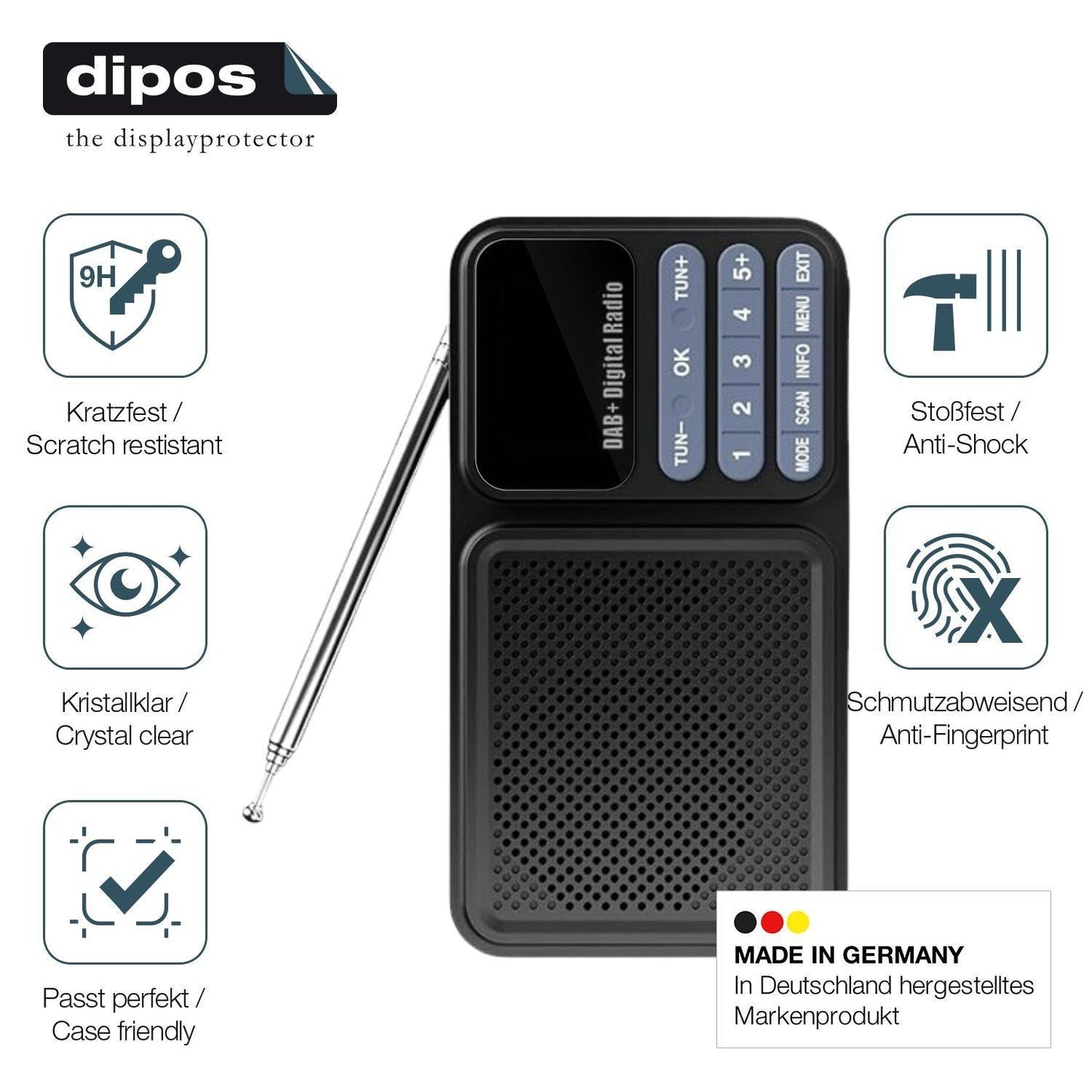 2x 9H Schutzfolie für Gallypek DAB Radio Panzerfol (7)