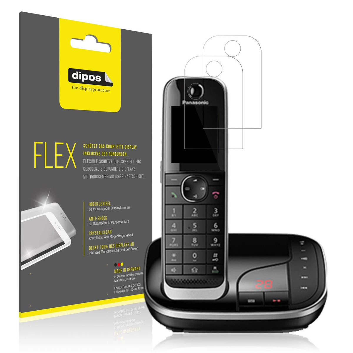 2x 3D Full Cover Schutzfolie für Panasonic KX-TGJ3 (1)