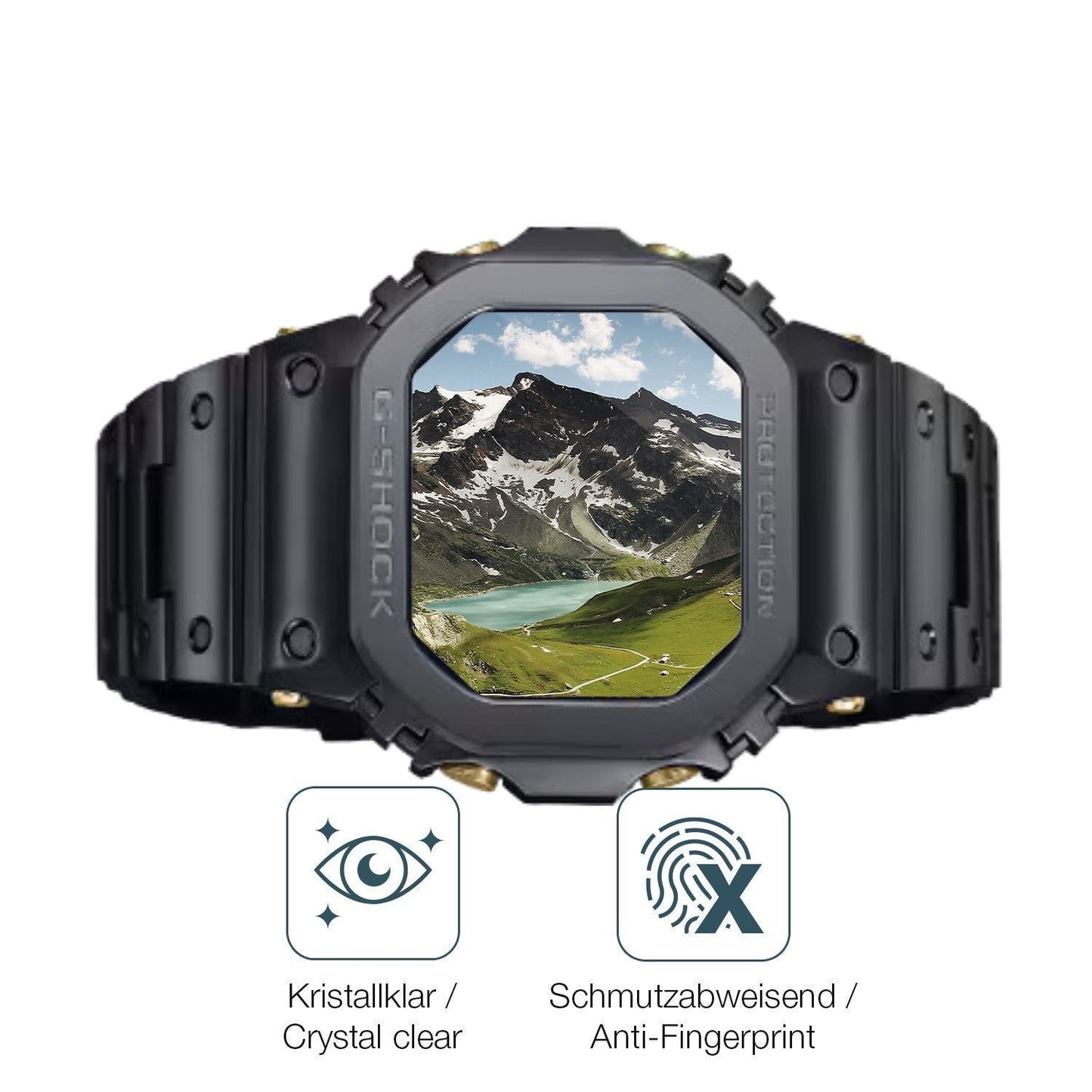 6x Schutzfolie klar für Casio W-216H-1AV Eckig Dis (4)