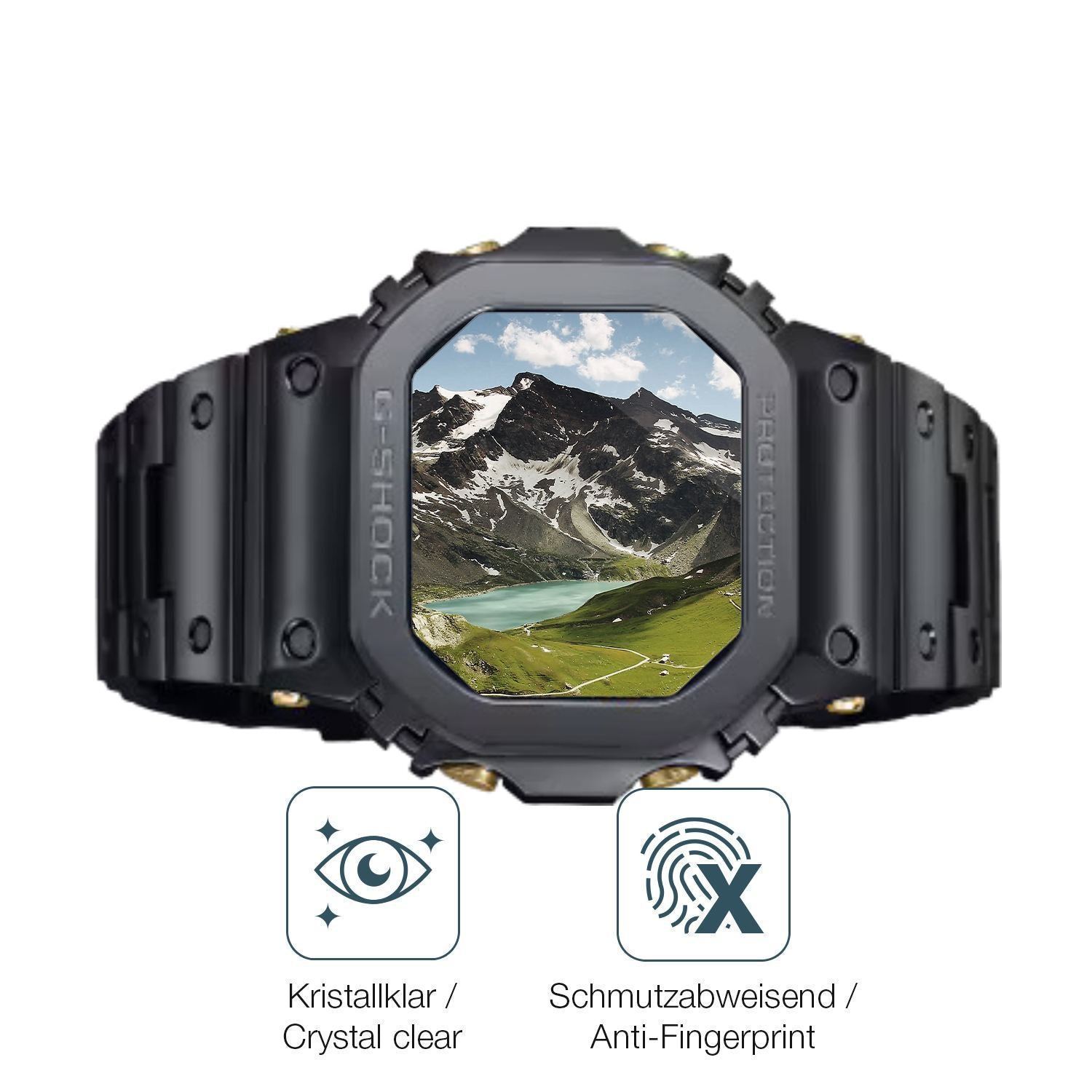 6x Schutzfolie klar für Casio W-216H-1AV Eckig Dis (4)