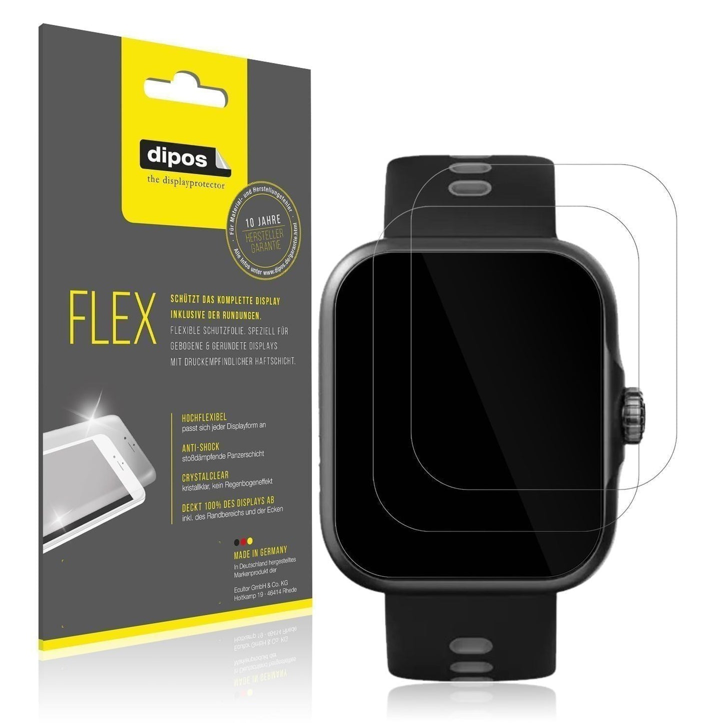2x 3D Full Cover Schutzfolie für CW Watch S1 (1)