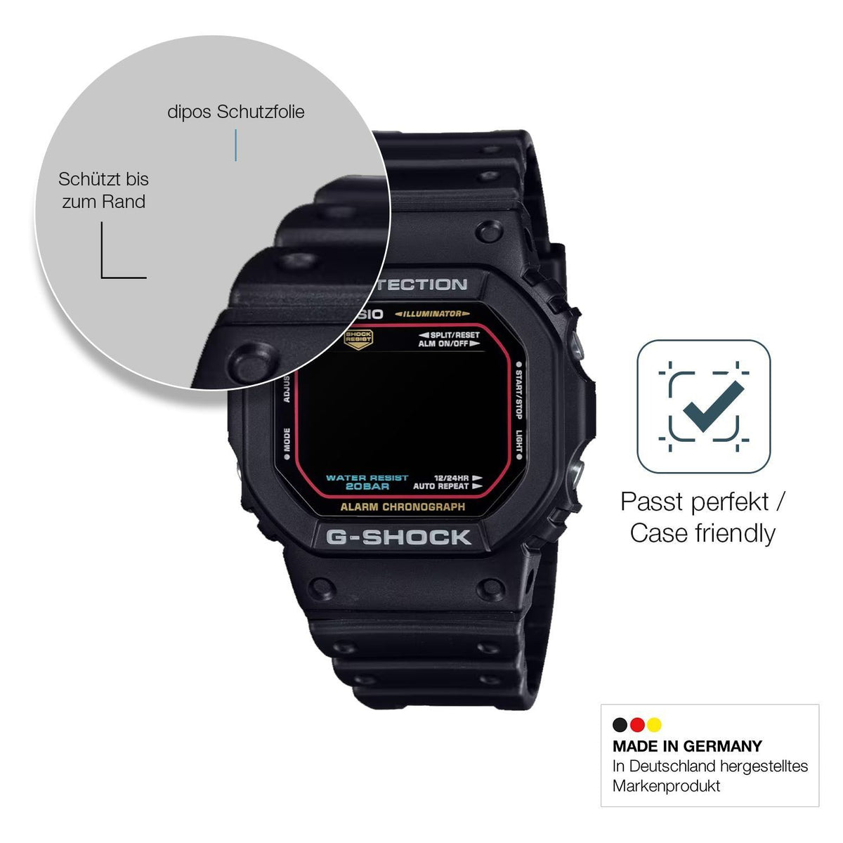 2x 9H Schutzfolie matt für Casio G-Shock DW-5600RL (6)