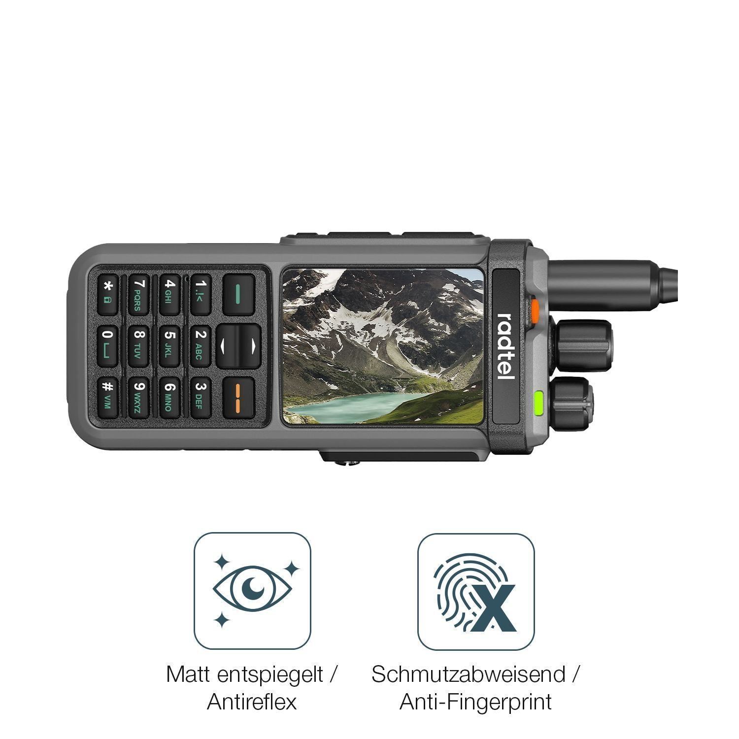 2x 9H Schutzfolie matt für Radtel RT-880 Panzerfol (5)