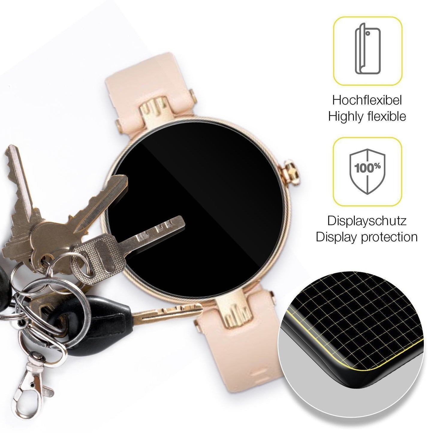 2x 3D Full Cover Schutzfolie für Sross Smartwatch  (3)