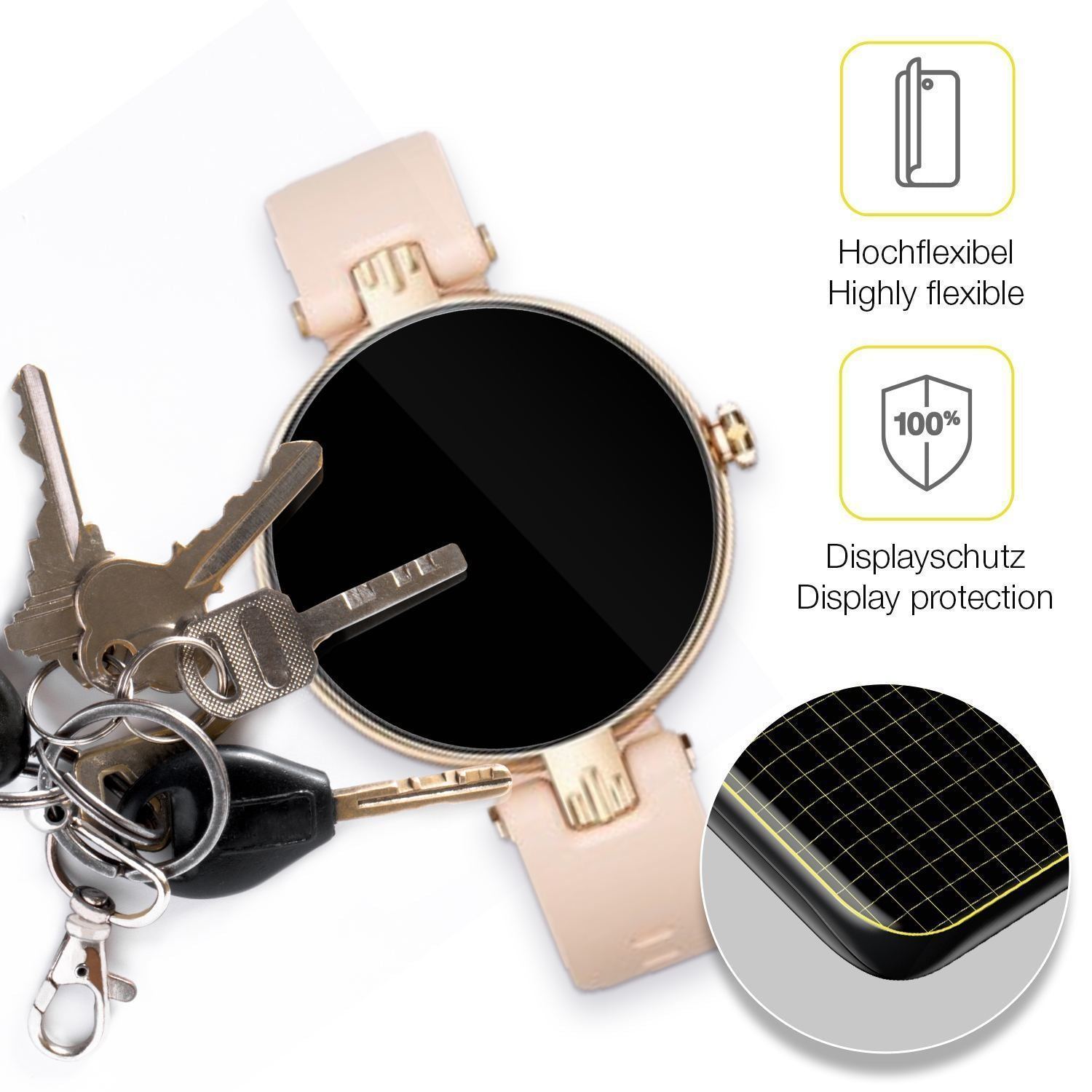 2x 3D Full Cover Schutzfolie für Sross Smartwatch  (3)