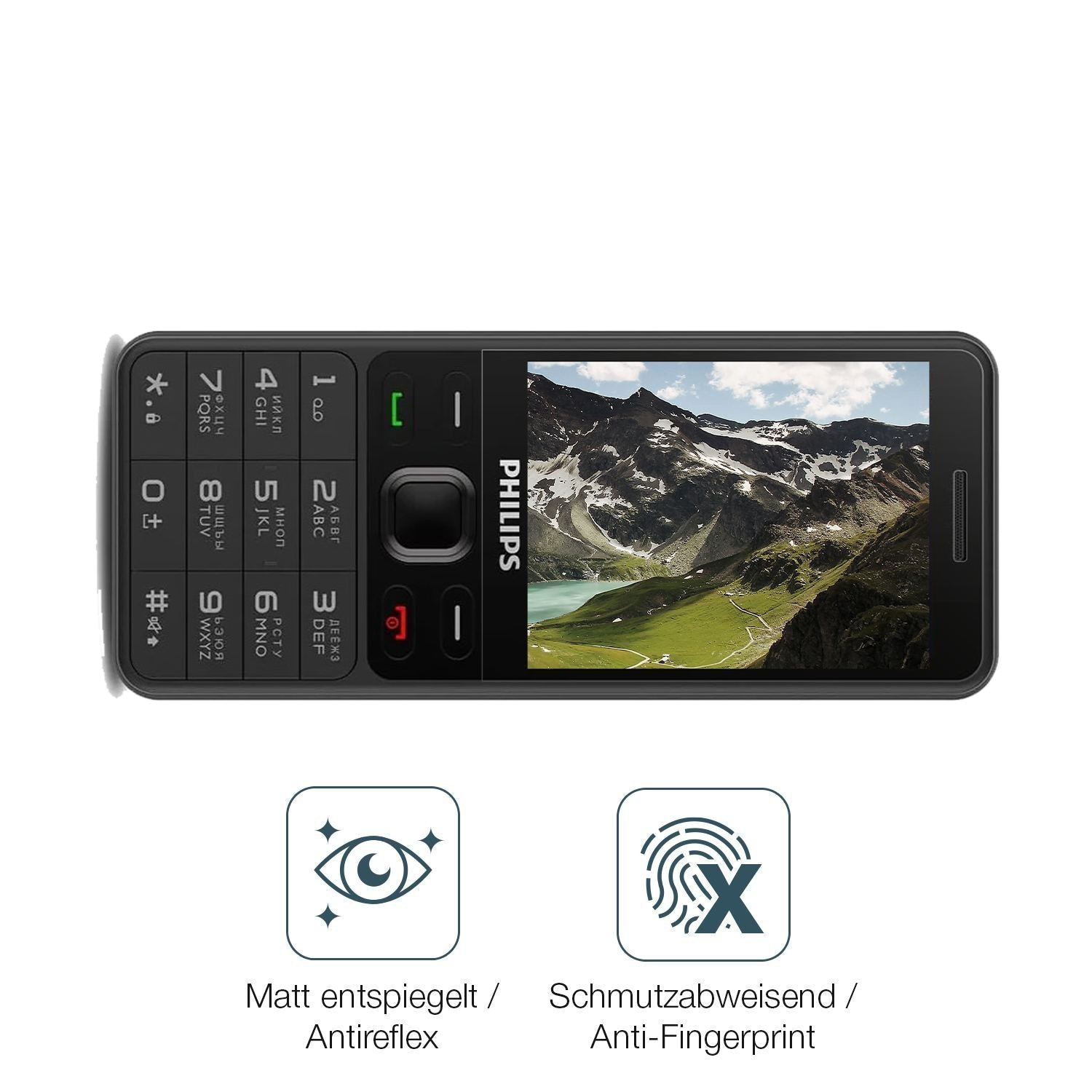 2x 9H Schutzfolie matt für Philips Xenium E185 Pan (5)