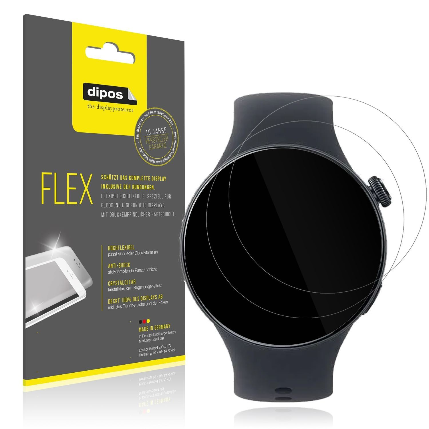2x 3D Full Cover Schutzfolie für Vivo Watch 5 (1)