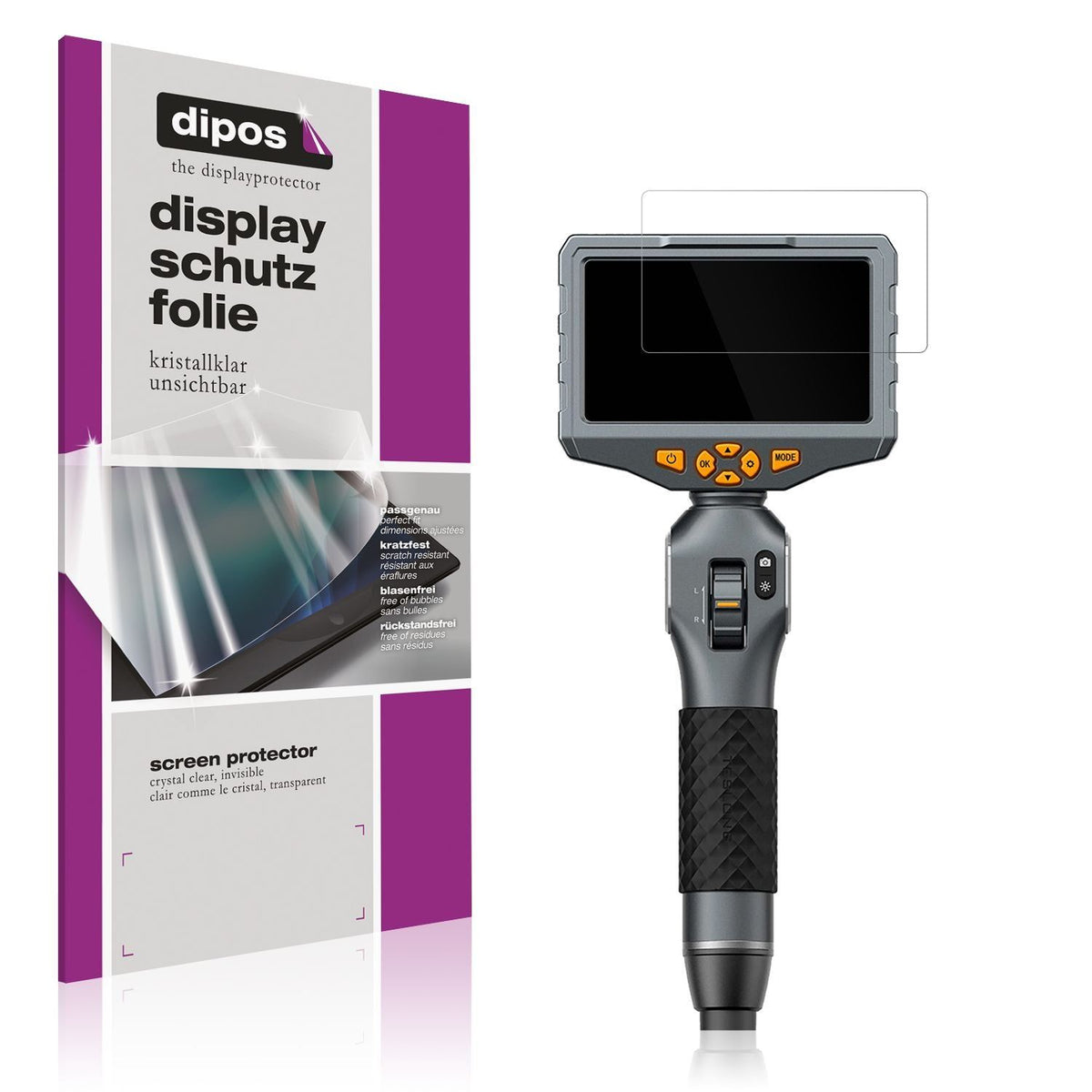 4x Schutzfolie klar für Teslong TD500 Display-Schu (1)