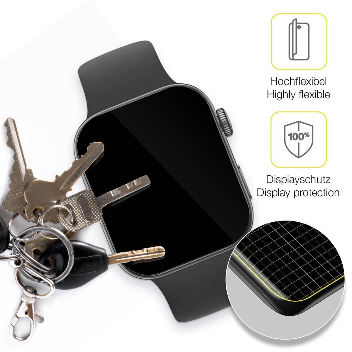 2x 3D Full Cover Schutzfolie für Huawei Watch Fit  (3)