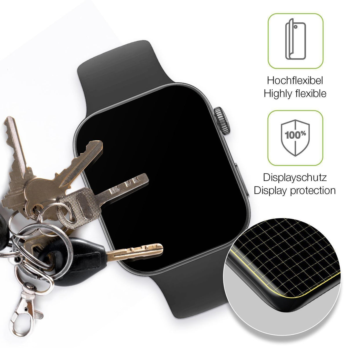 2x Full Cover Schutzfolie matt für Huawei Watch Fi (3)