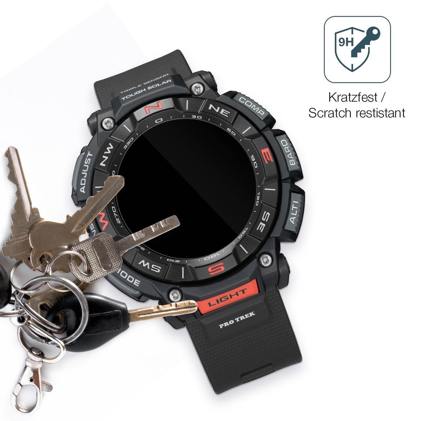 2x 9H Schutzfolie für Casio Pro Trek PRG-340 Panze (3)