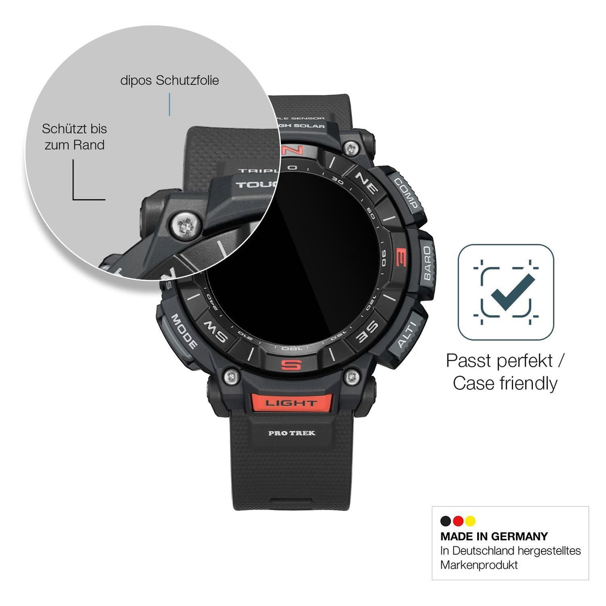 2x 9H Schutzfolie für Casio Pro Trek PRG-340 Panze (6)