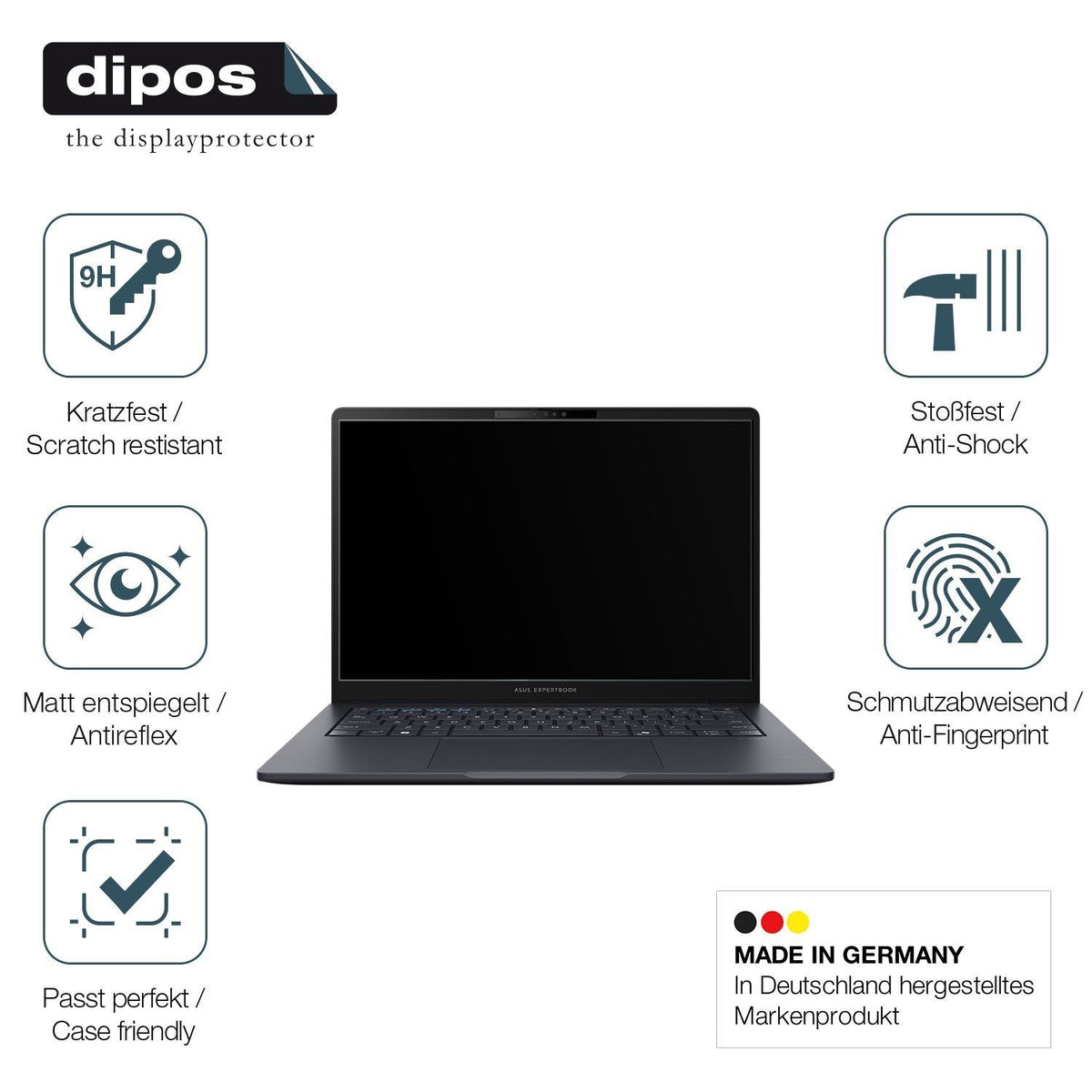 2x 9H Schutzfolie matt für Asus ExpertBook B1 B140 (7)