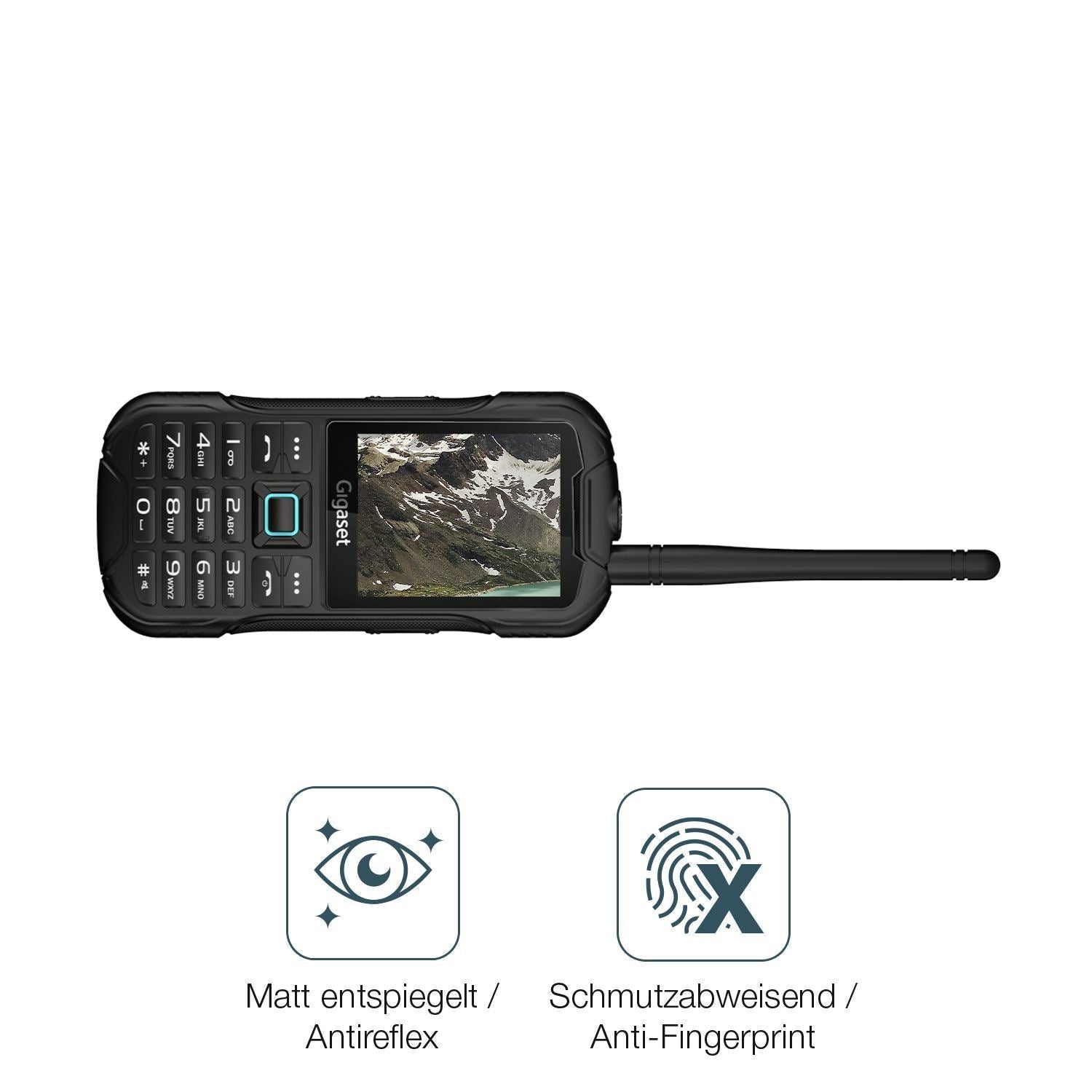 2x 9H Schutzfolie matt für Gigaset GLX8 Panzerfoli (5)