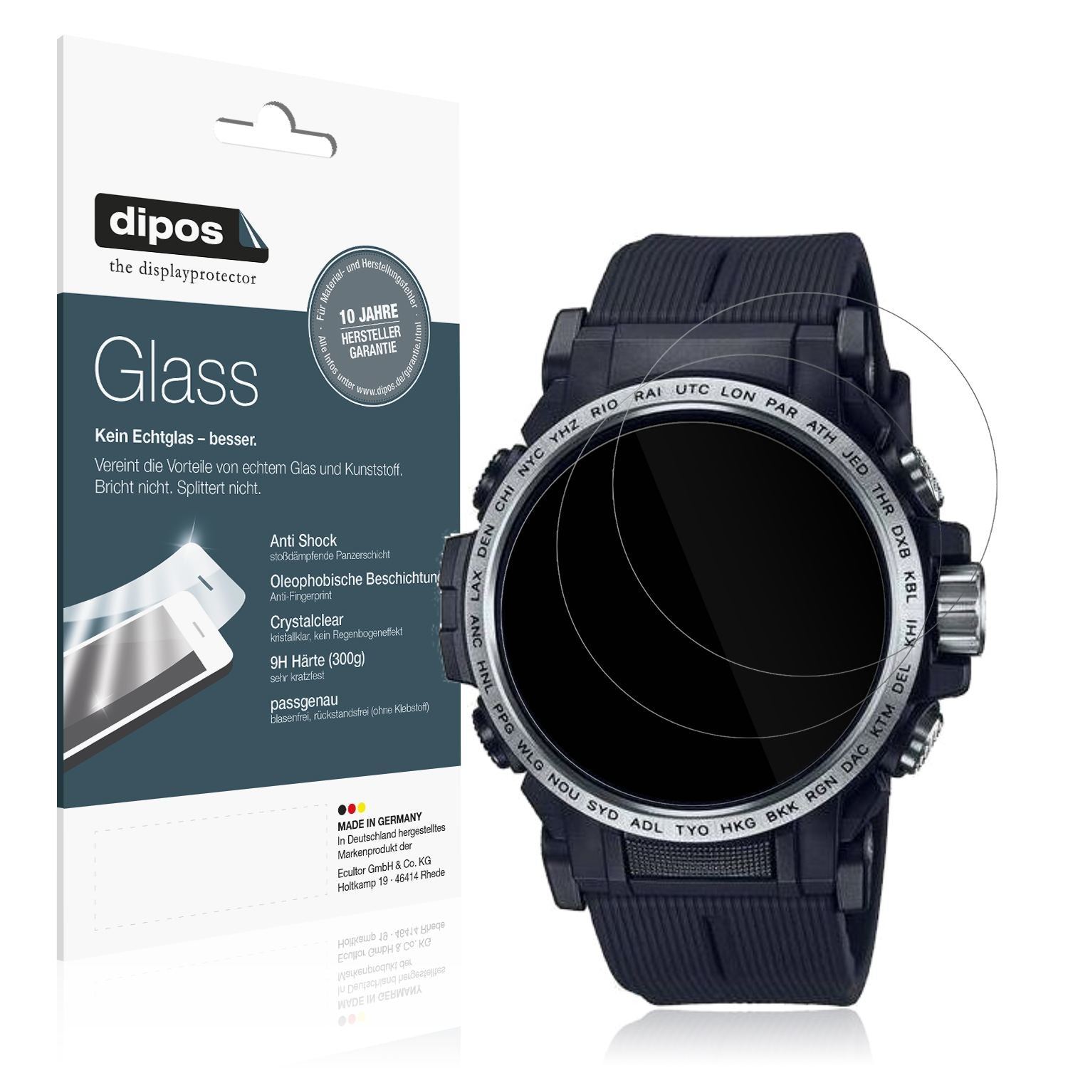 2x 9H Schutzfolie für Casio Pro Trek PRW-61 Panzer (1)
