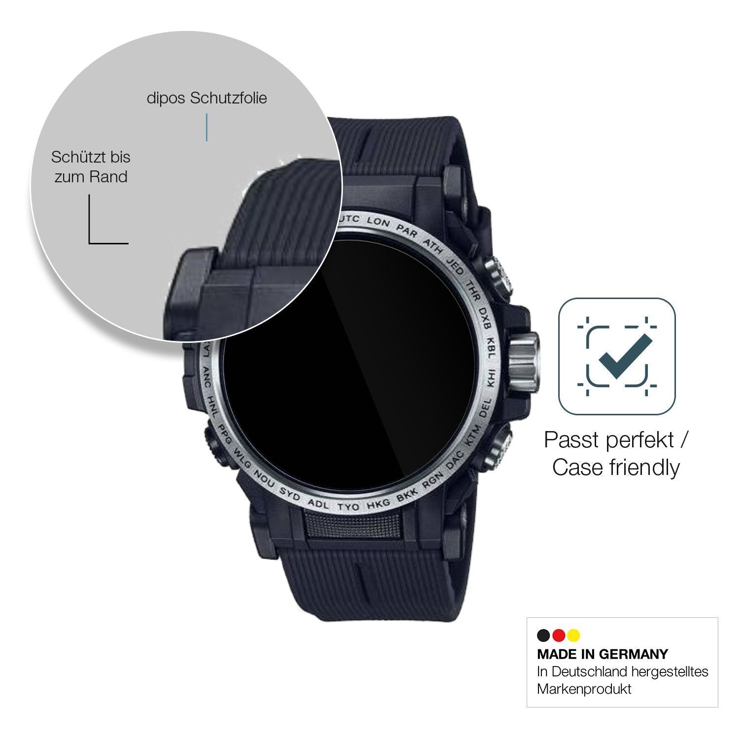 2x 9H Schutzfolie für Casio Pro Trek PRW-61 Panzer (6)