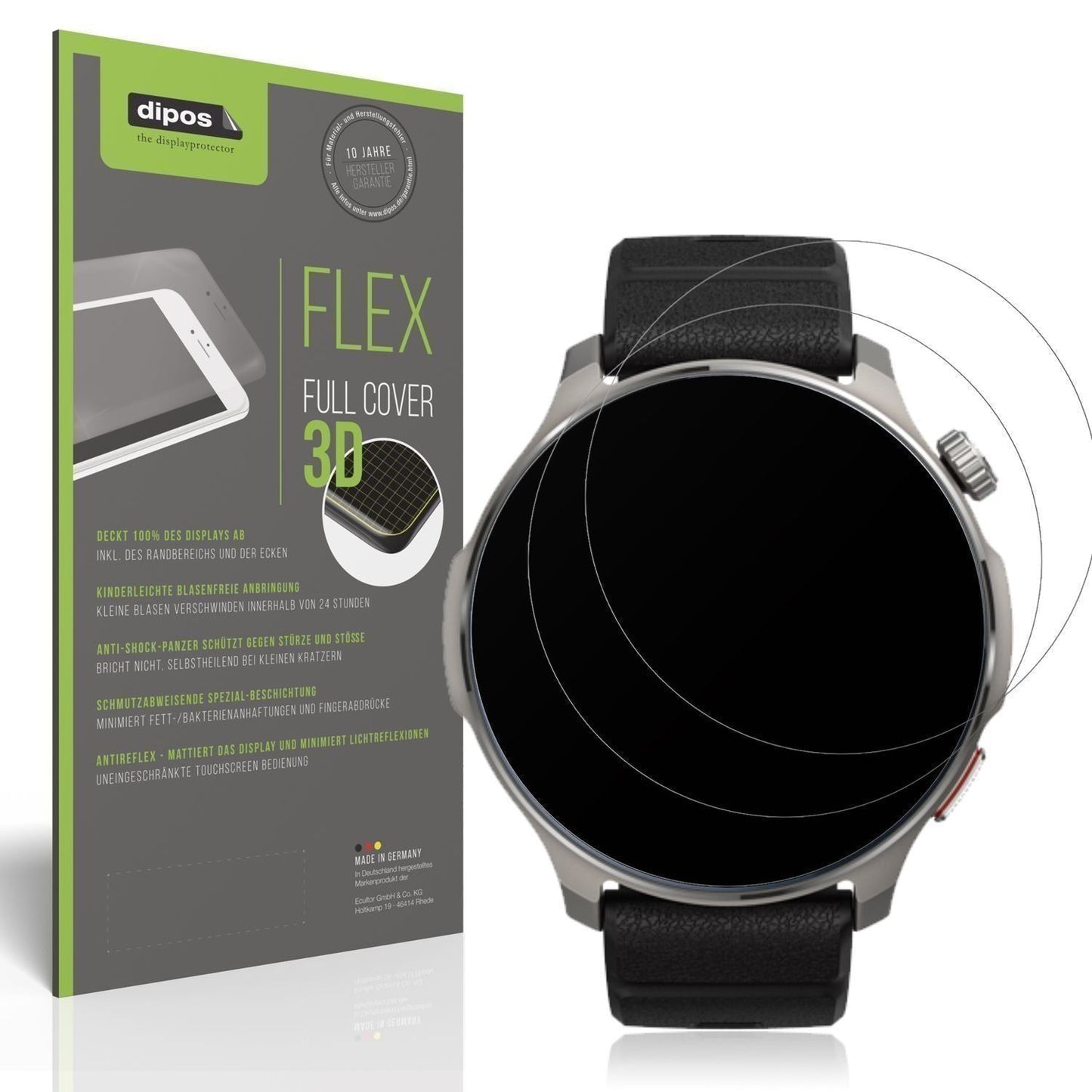 2x Full Cover Schutzfolie matt für Huami Amazfit B (1)