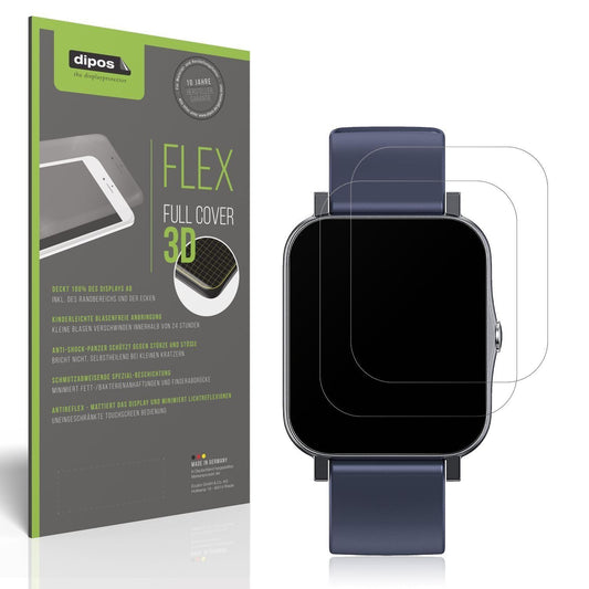 2x Full Cover Schutzfolie matt für Qnix Smartwatch (1)