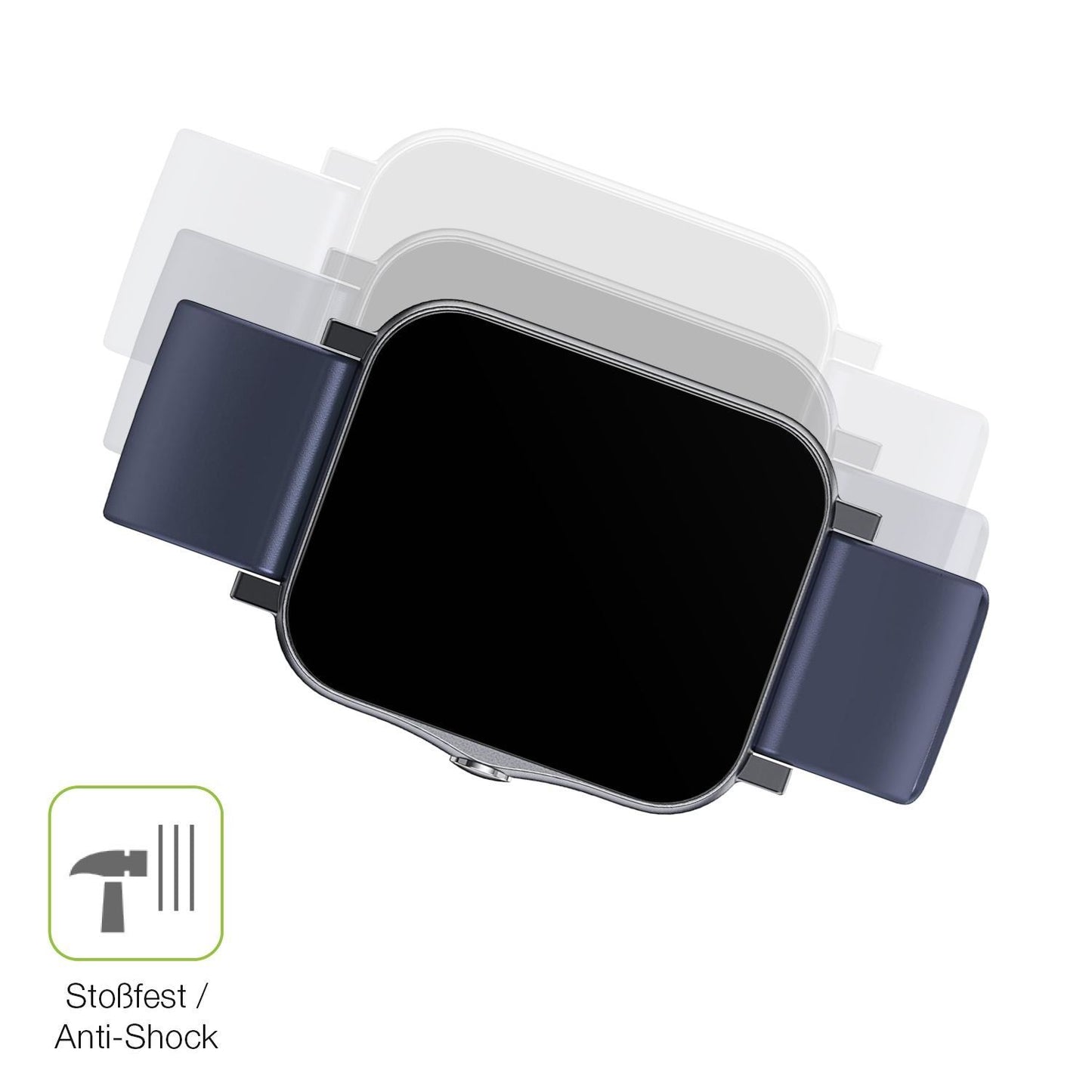 2x Full Cover Schutzfolie matt für Qnix Smartwatch (4)