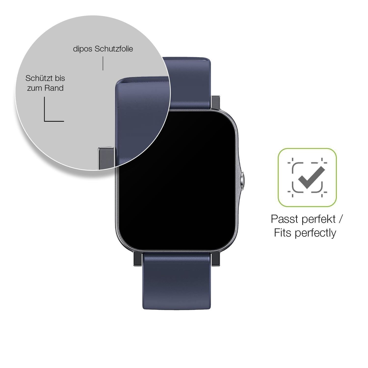 2x Full Cover Schutzfolie matt für Qnix Smartwatch (6)