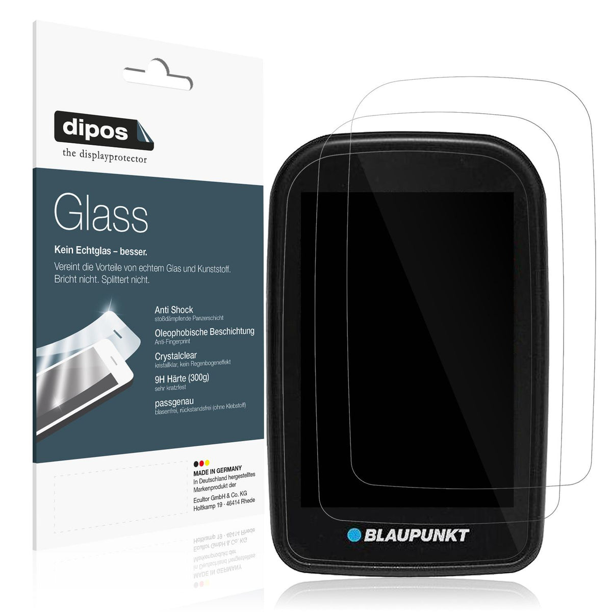 2x 9H Schutzfolie für Blaupunkt Motopilot 35 Panze (1)