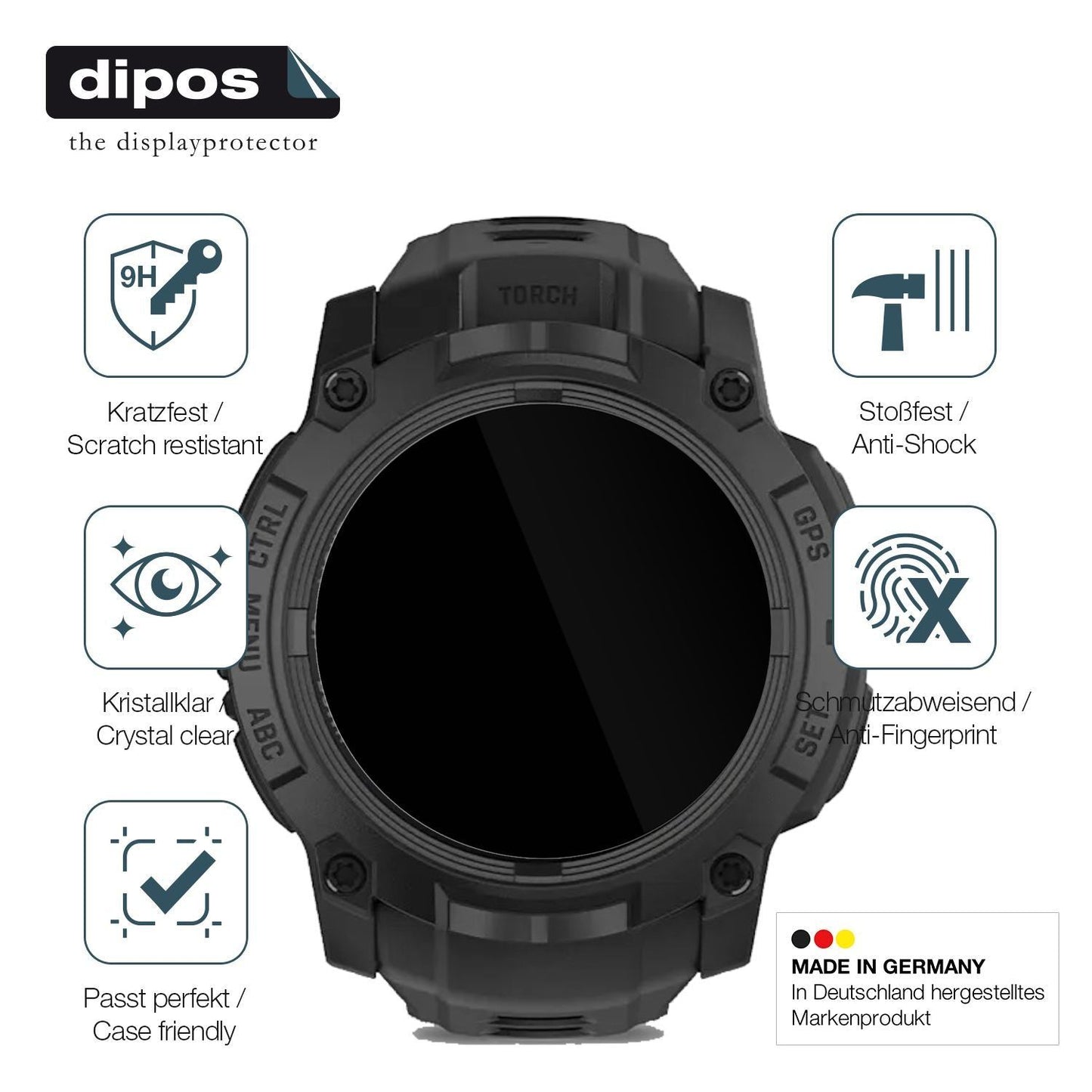 2x 9H Schutzfolie für Garmin Instinct 3 AMOLED Tac (7)