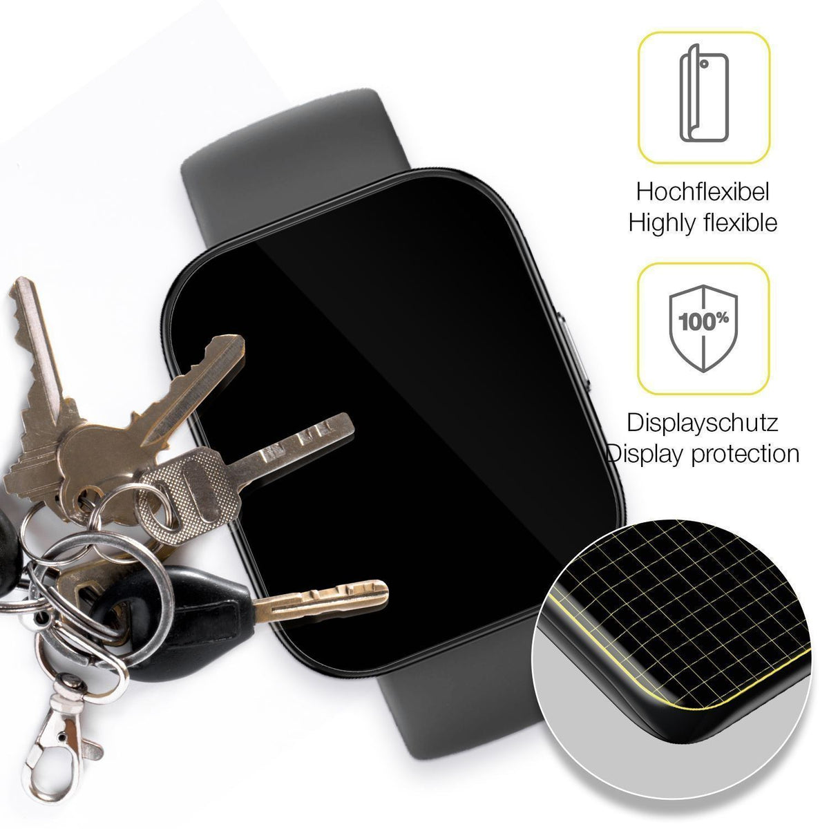 2x 3D Full Cover Schutzfolie für Amazfit Bip 5 46m (3)