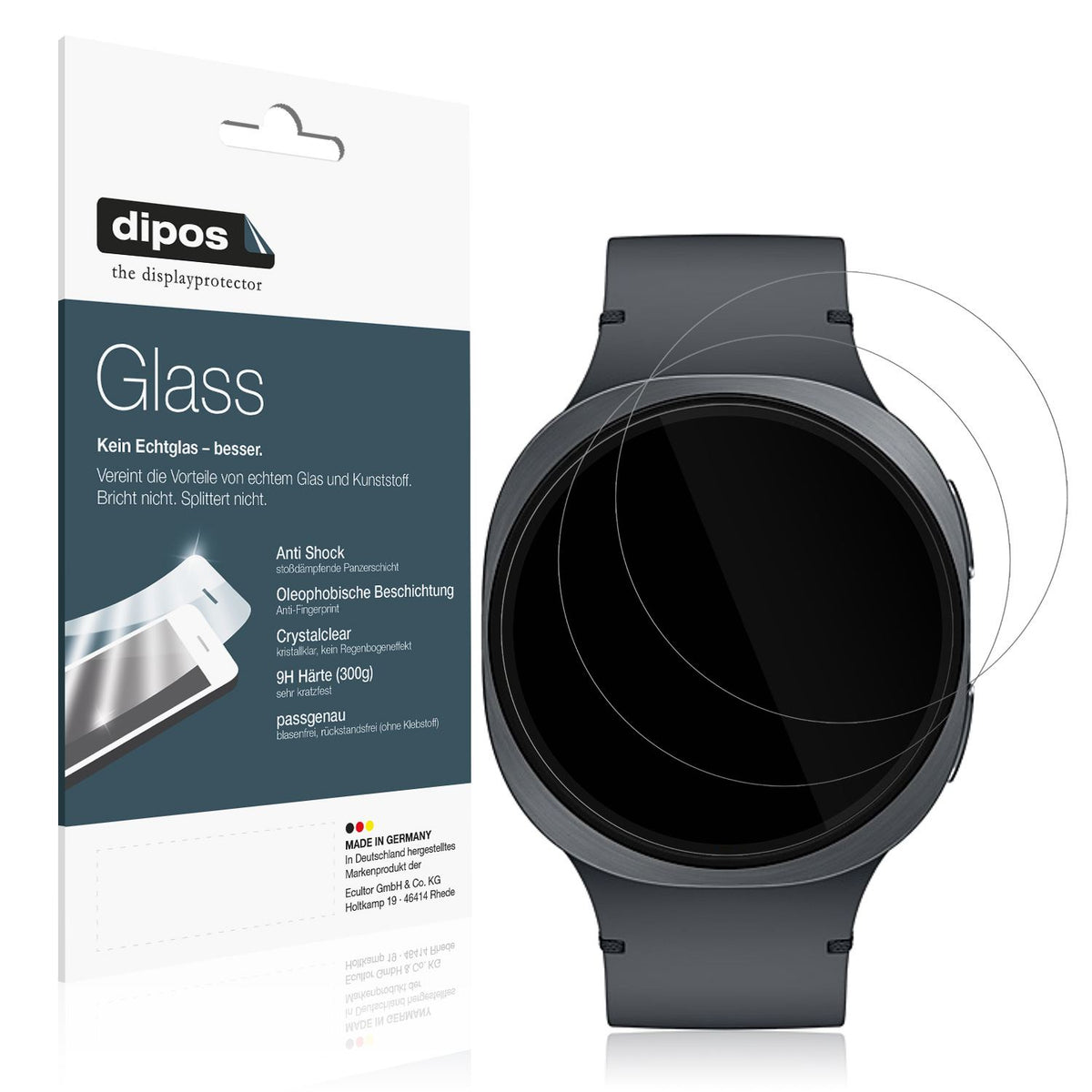 2x 9H Schutzfolie für Samsung Galaxy Watch8 44mm P (1)