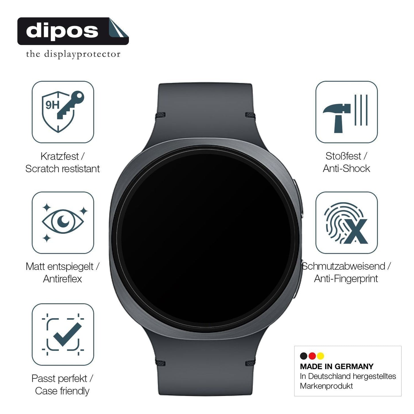2x 9H Schutzfolie matt für Samsung Galaxy Watch8 4 (7)