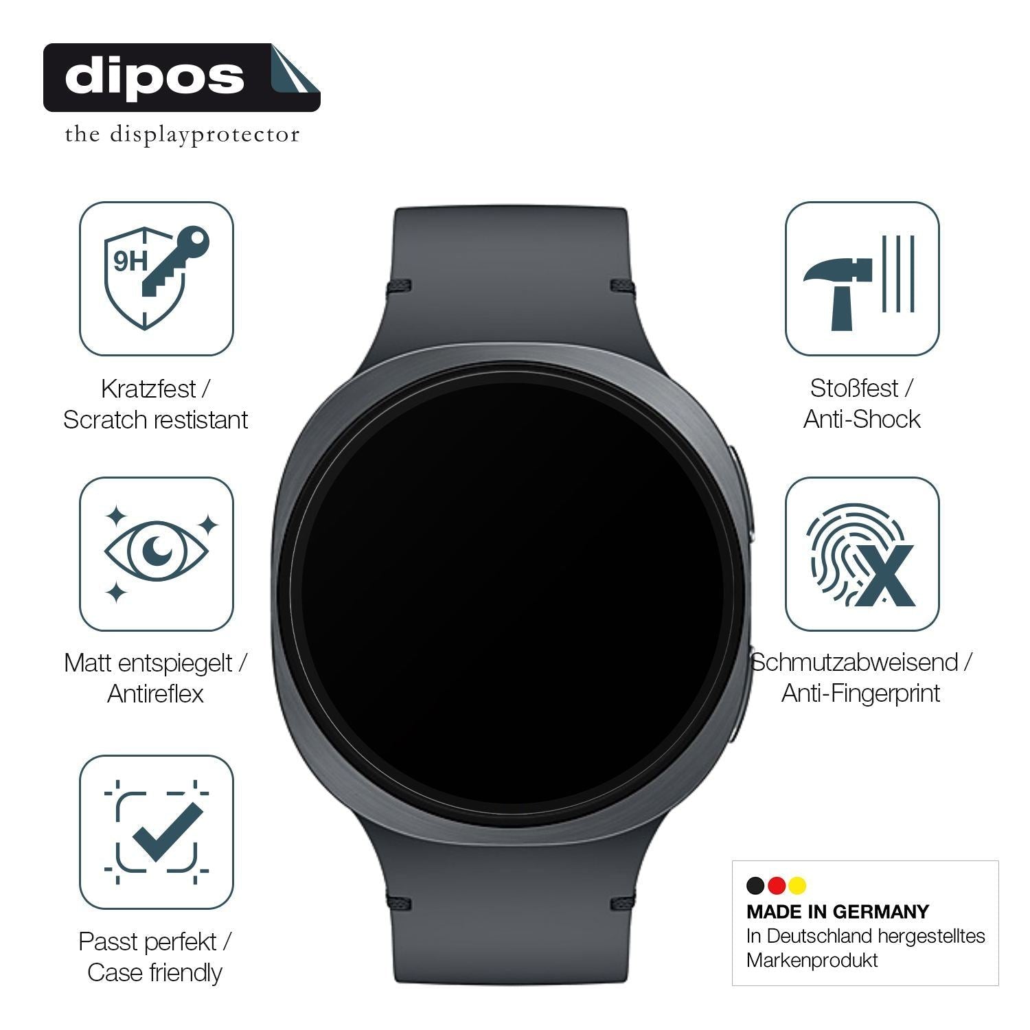 2x 9H Schutzfolie matt für Samsung Galaxy Watch8 4 (7)
