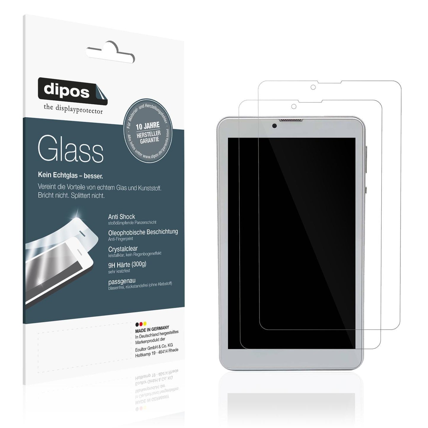 2x 9H Schutzfolie für Garsent 7 Zoll Tablet Panzer (1)