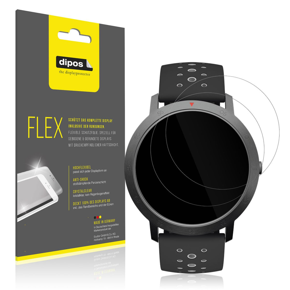 2x 3D Full Cover Schutzfolie für Withings Steel HR (1)