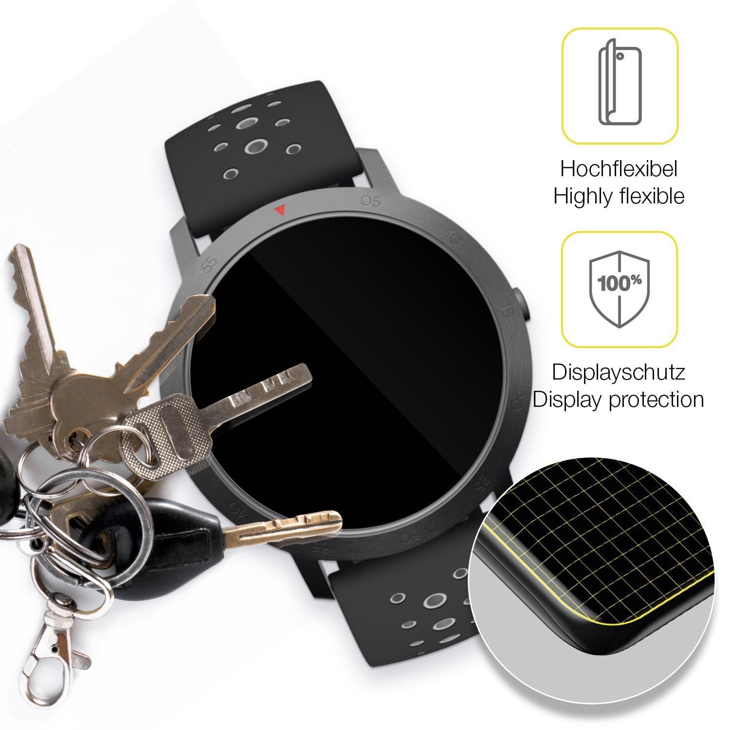 2x 3D Full Cover Schutzfolie für Withings Steel HR (3)