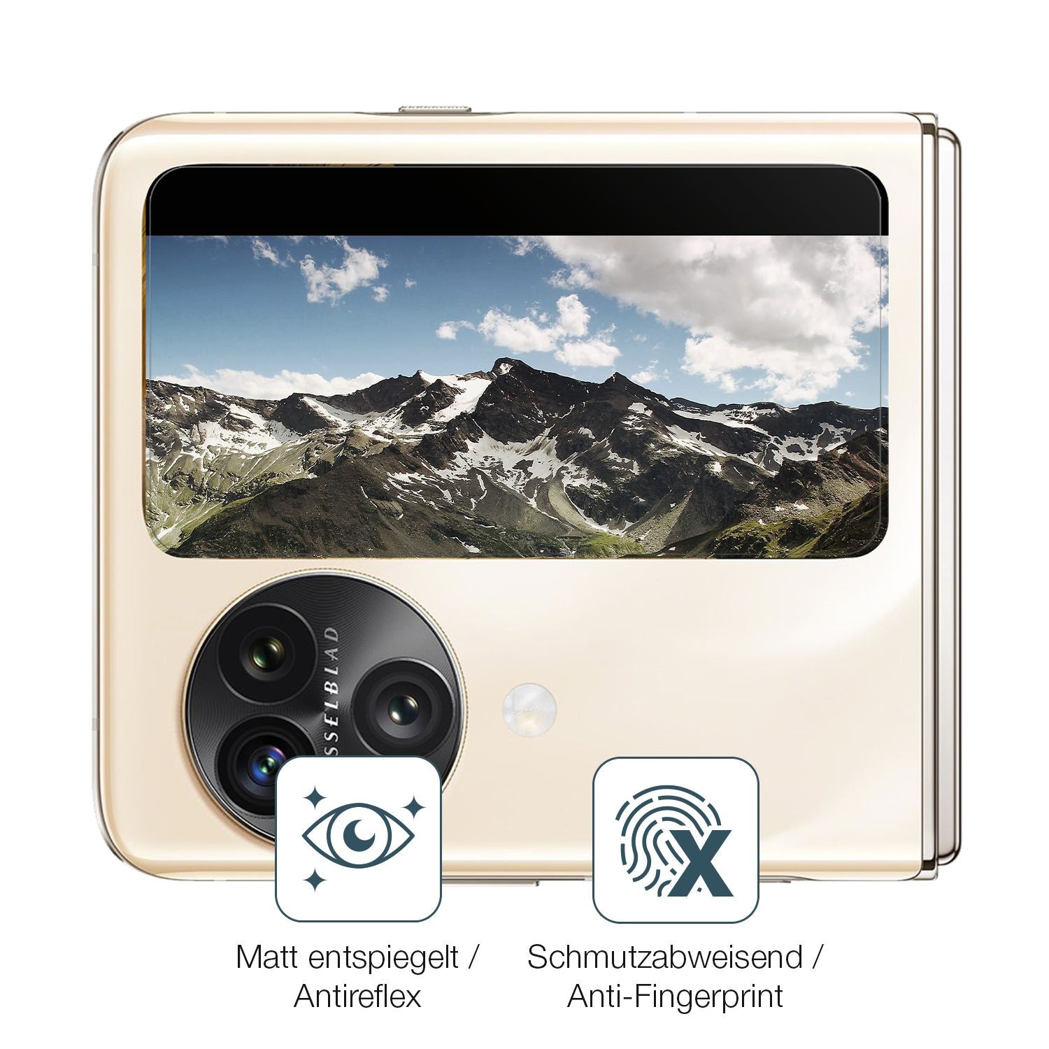 4x Schutzfolie matt für Oppo Find N3 Flip Aussense (4)