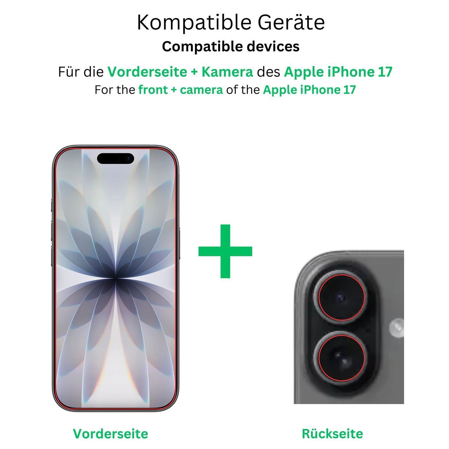 2x 9H Schutzfolie für Apple iPhone 17 mit Kamerasc (2)