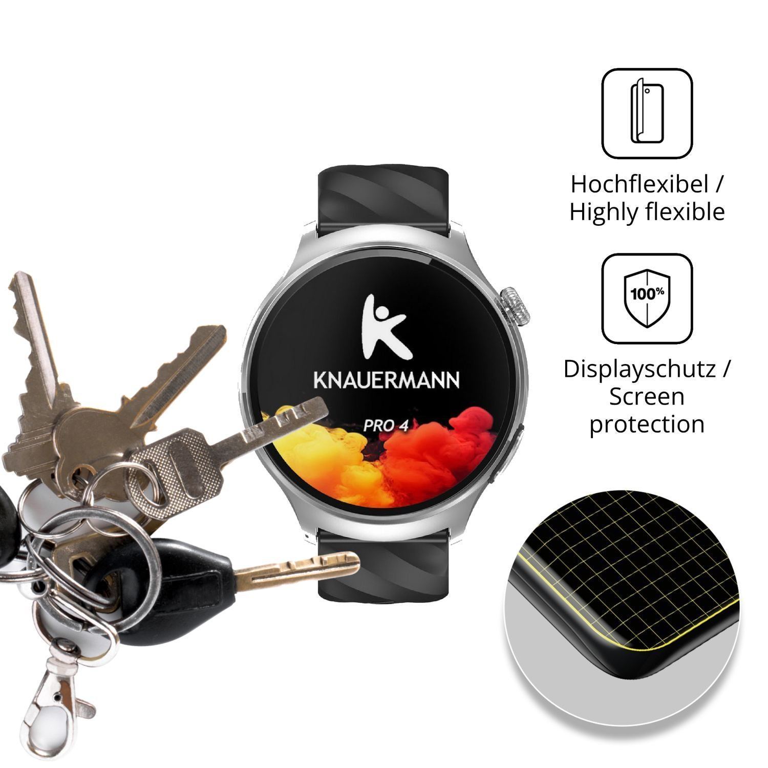 2x 3D Full Cover Schutzfolie für Knauermann Pro 4  (3)