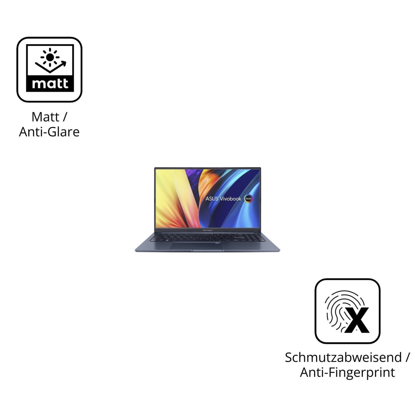 2x 9H Schutzfolie matt für ASUS Vivobook 15X Panze (5)
