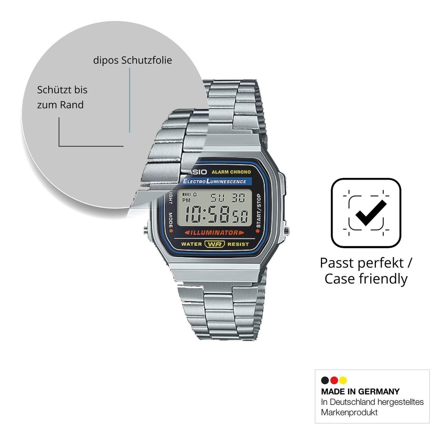 2x 9H Schutzfolie matt für Casio Iconic A168WA-1 P (6)