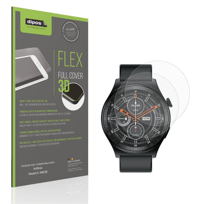 2x Full Cover Schutzfolie matt für Infinix Xwatch  (1)