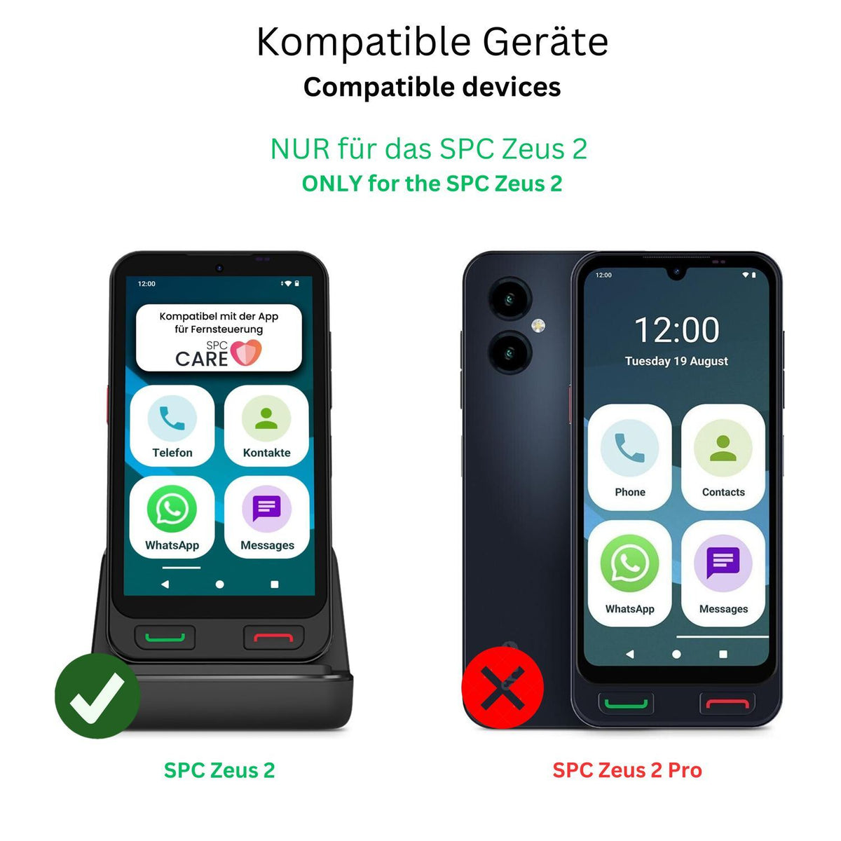 4x Schutzfolie matt für SPC Zeus 2 Display-Schutzf (2)