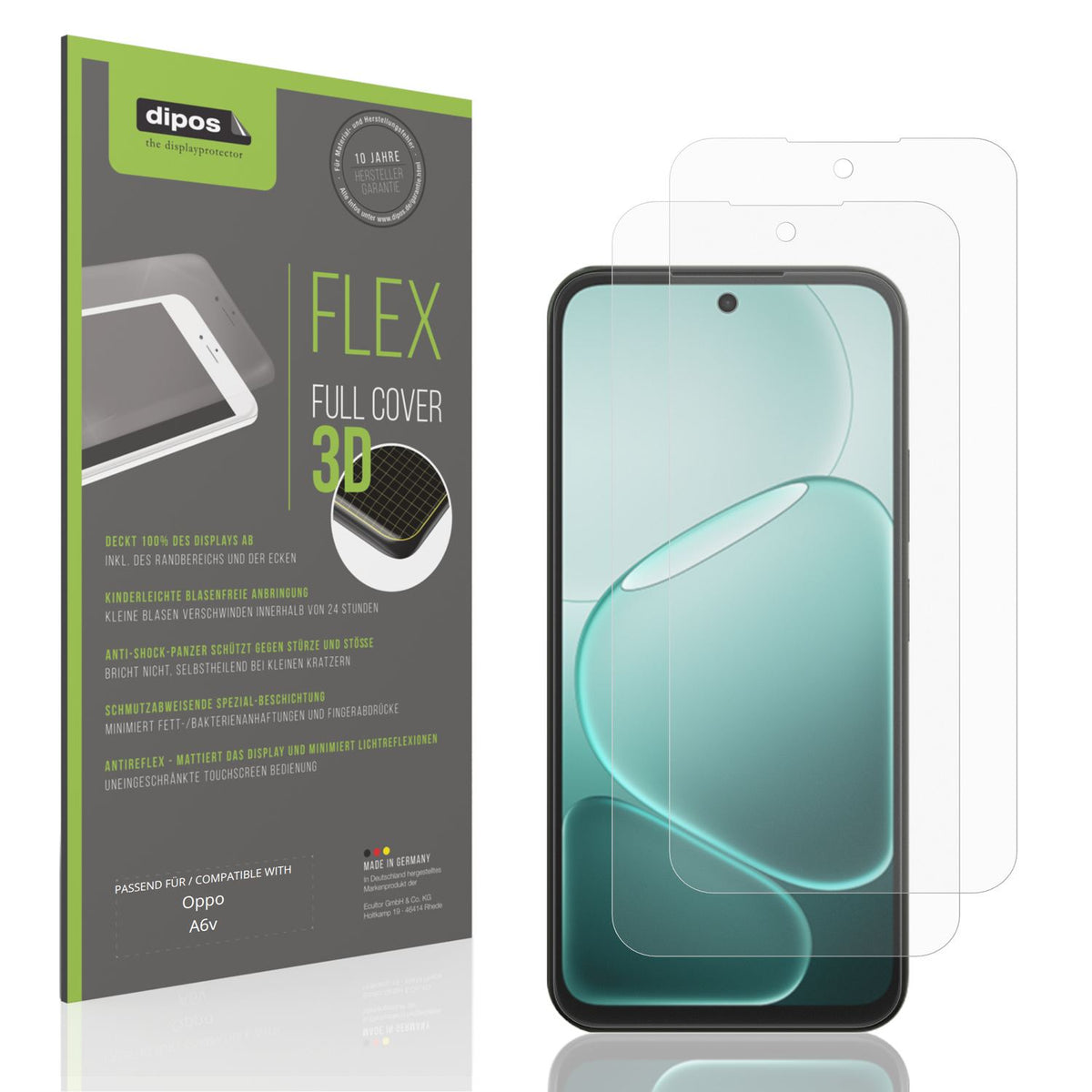 2x Full Cover Schutzfolie matt für Oppo A6v (1)