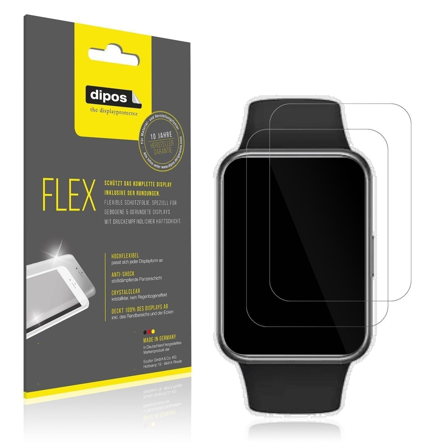 2x 3D Full Cover Schutzfolie für Huawei Watch Fit  (1)