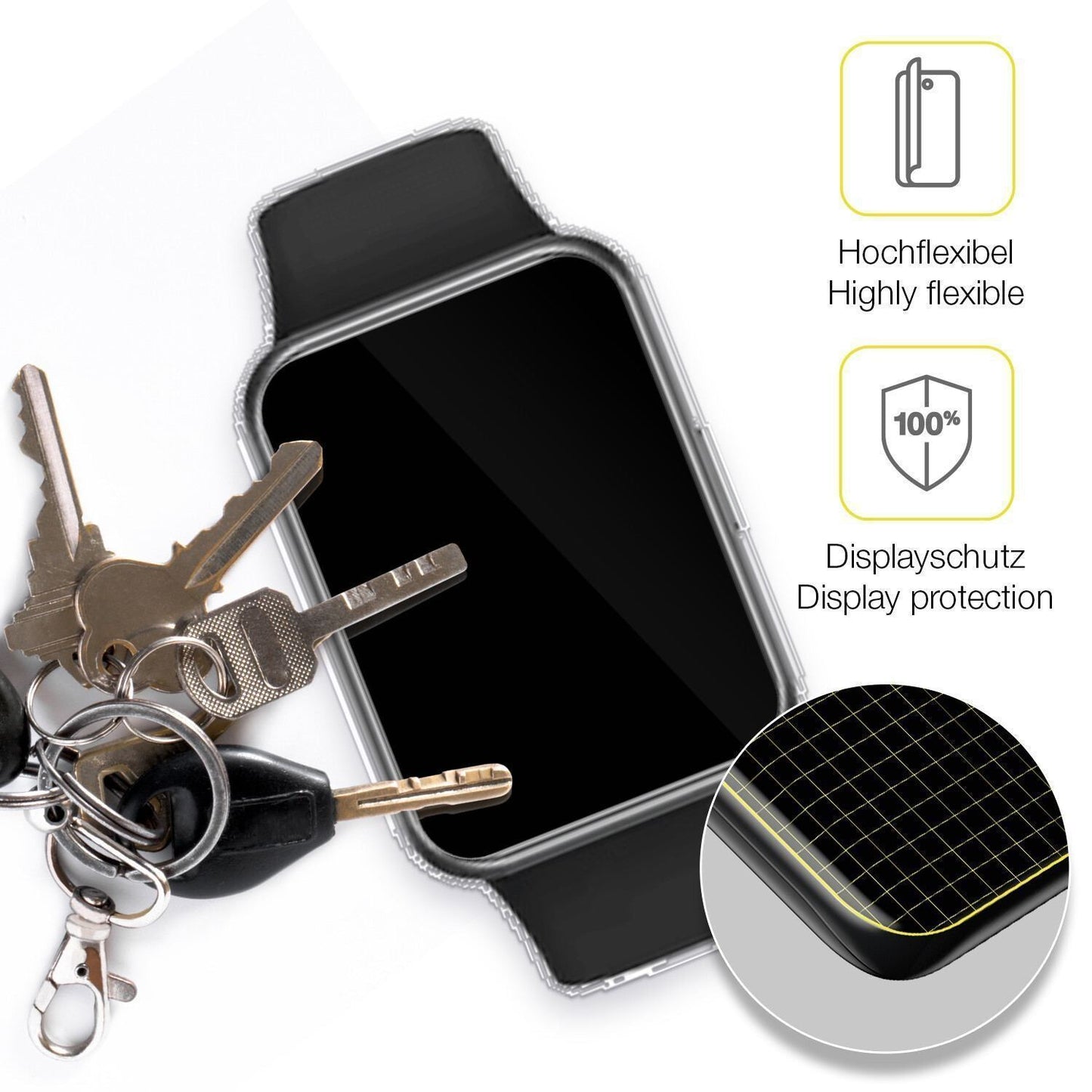 2x 3D Full Cover Schutzfolie für Huawei Watch Fit  (3)