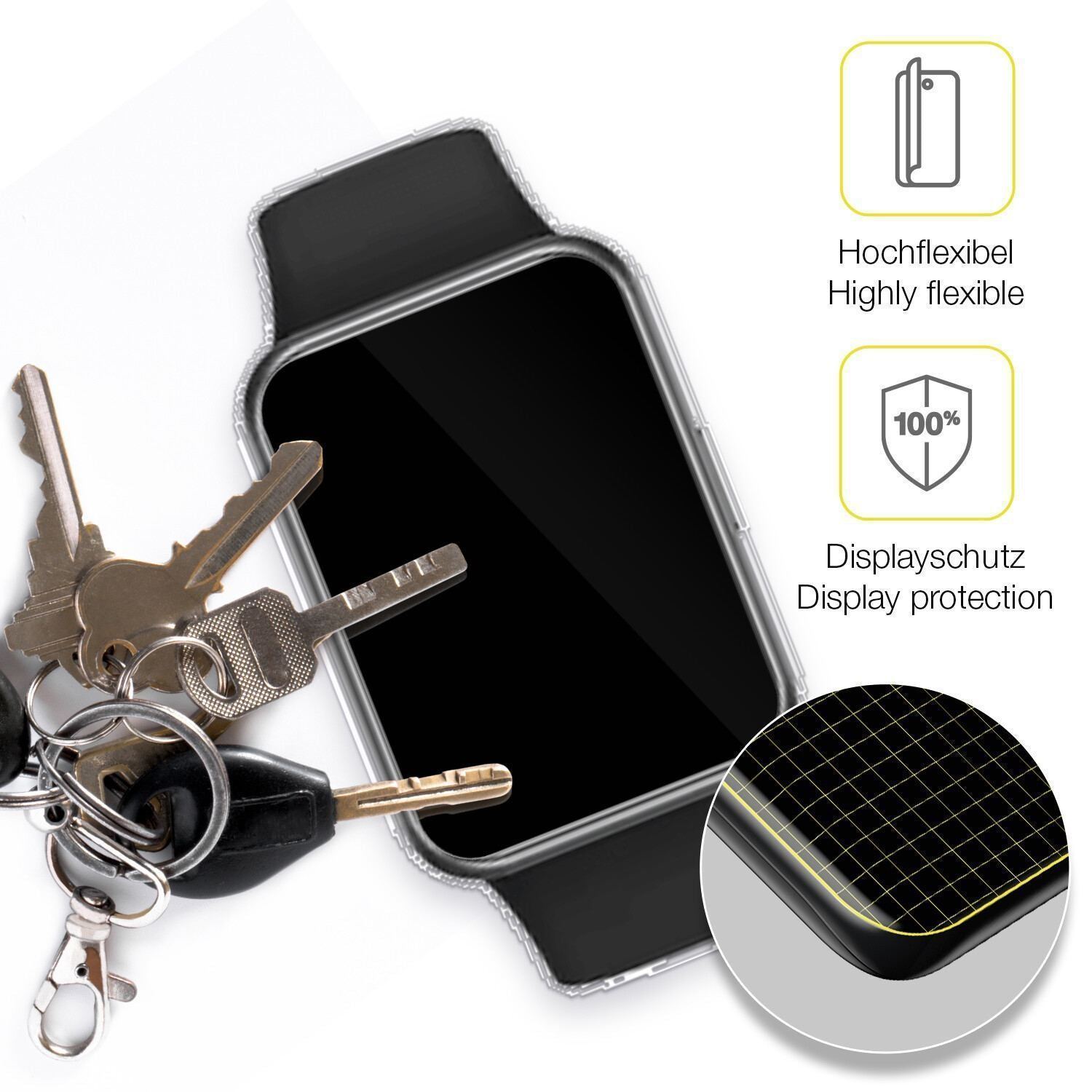 2x 3D Full Cover Schutzfolie für Huawei Watch Fit  (3)