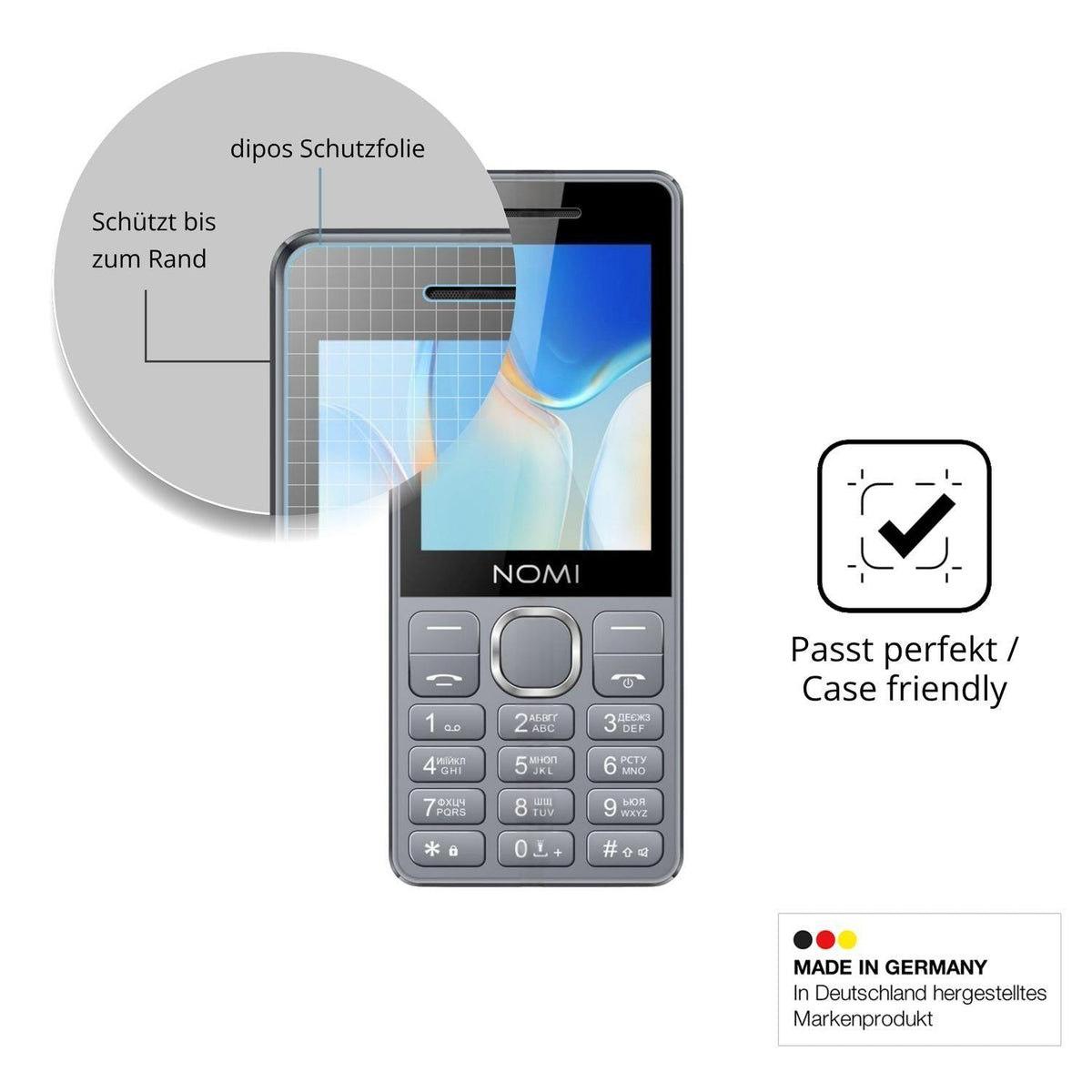 2x 9H Schutzfolie für Nomi i2860 Panzerfolie (6)