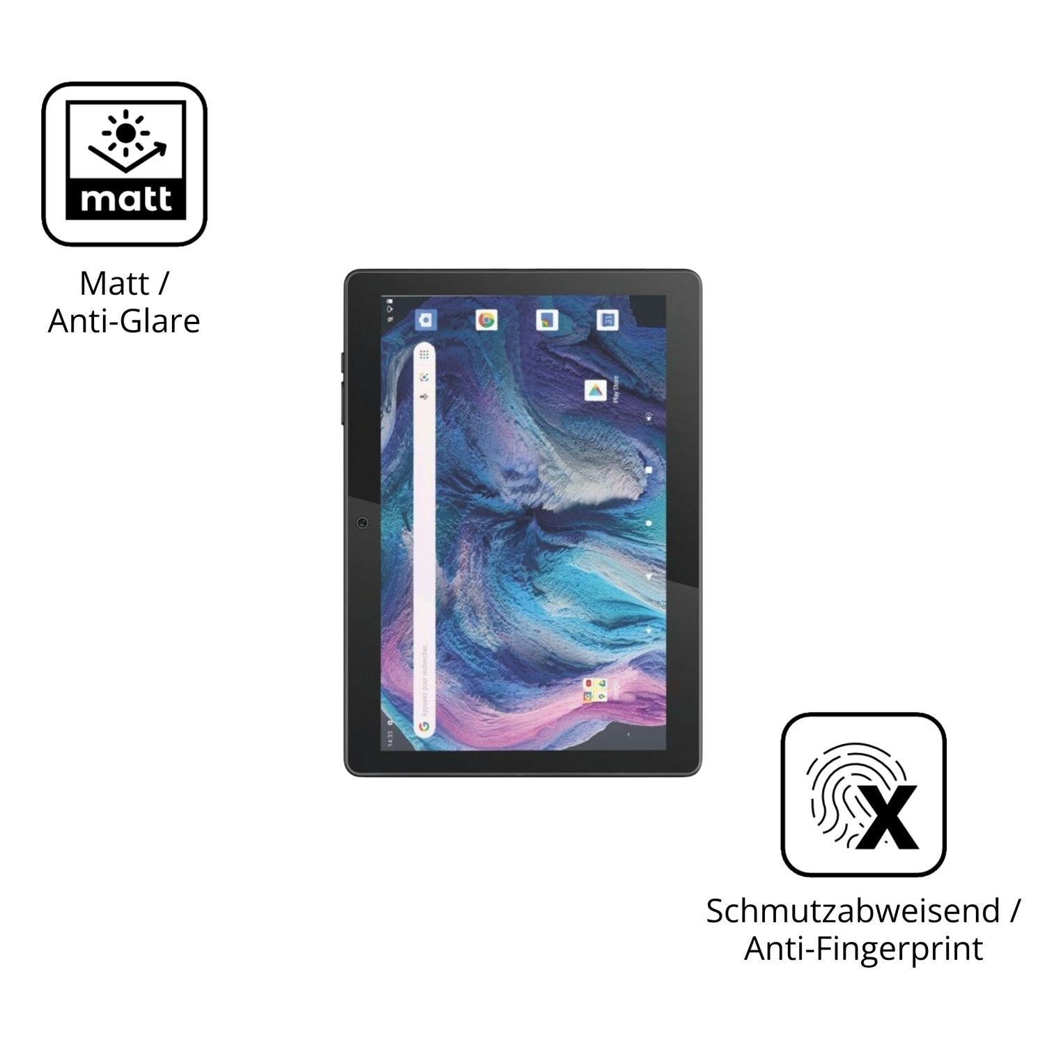 2x Schutzfolie matt für Logicom Tab 130 Display-Sc (5)
