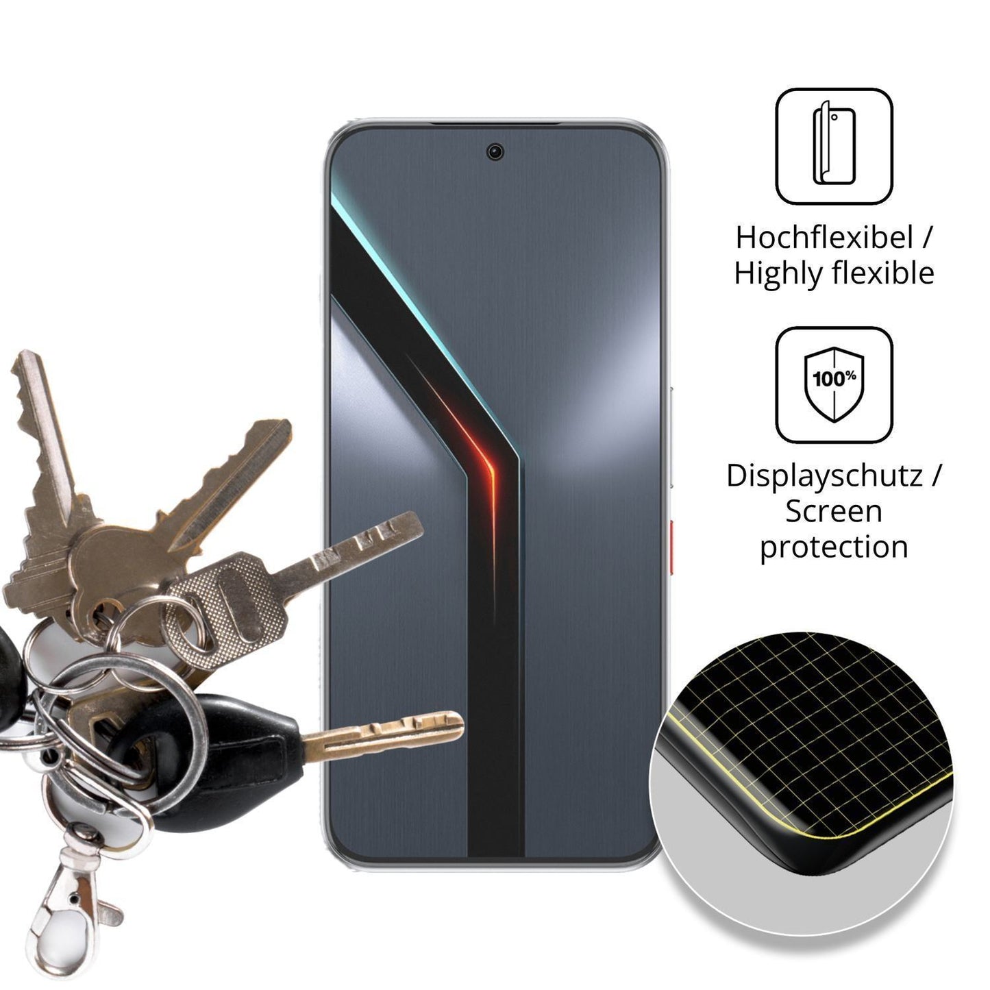 2x Full Cover Schutzfolie matt für Nubia Neo 5 GT (3)